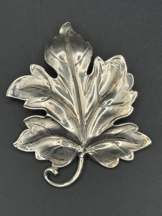 Gorham Jewelry - Vintage Black Starr and Gorham Sterling Silver Leaf Brooch/Pin